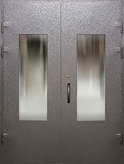 Тамбурная дверь - порошковое напыление и стеклопакет